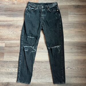 &Denim Distressed Black Jeans